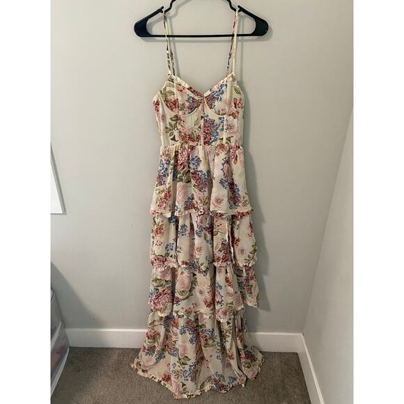 New Petal + Pup Mito Tiered Maxi Lace Dress, Size Small - Picture 1 of 3